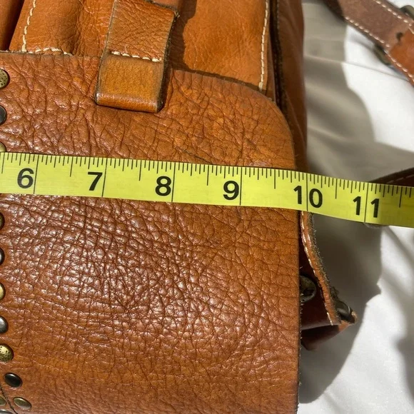 Patricia Nash Tan Leather Studded Crossbody Bag - Picture 15 of 16